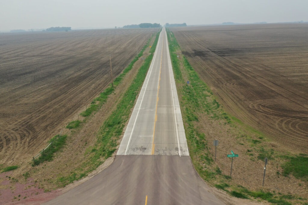 a flyover of a worksite for Infrastructure Design Group Inc